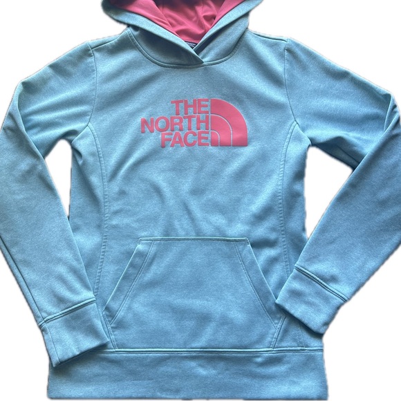 The north face athletic fleece hoodie sweatshirt small blue front pocket S - Picture 5 of 14